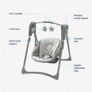 A baby swing with the features of it.